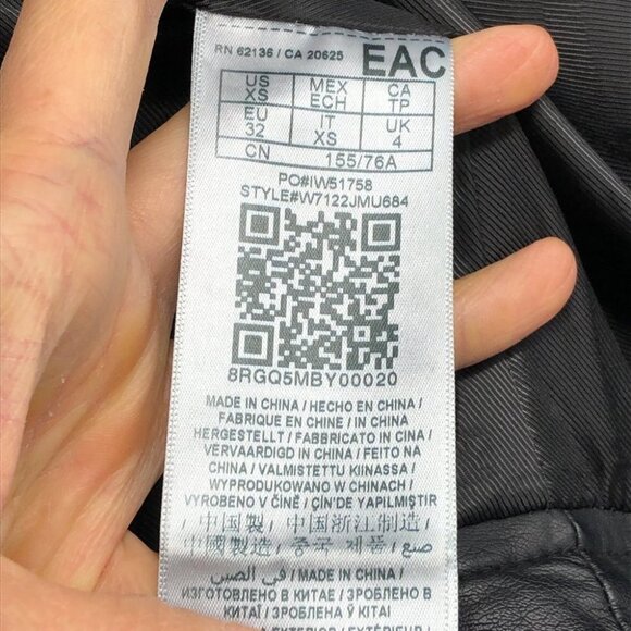 GUESS Women's Black Regina Faux Leather Biker Jacket size XS - Picture 12 of 16